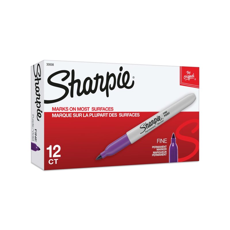 Sharpie® Permanent Fine-Point Markers, Red, Pack Of 36 - Purple,12