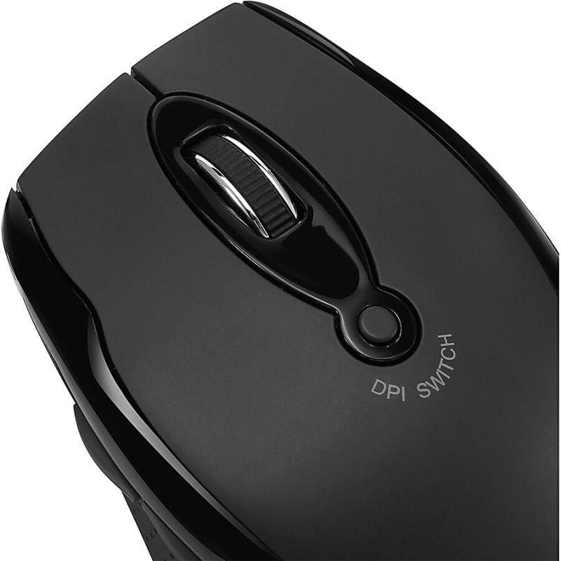 Adesso iMouse M20B - Wireless Ergonomic Optical Mouse - Optical - Wireless - Radio Frequency - 2.40 GHz - Black - USB - 1500 dpi - Scroll Wheel - 6 Button(s) - Right-handed - Image 4