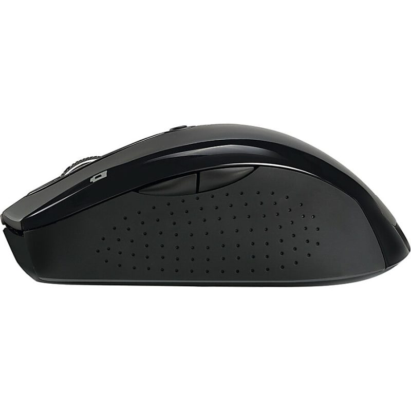 Adesso iMouse M20B - Wireless Ergonomic Optical Mouse - Optical - Wireless - Radio Frequency - 2.40 GHz - Black - USB - 1500 dpi - Scroll Wheel - 6 Button(s) - Right-handed - Image 5