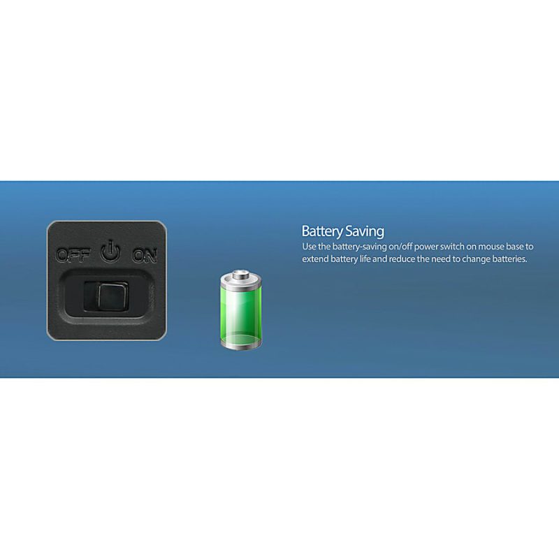 Adesso iMouse M20B - Wireless Ergonomic Optical Mouse - Optical - Wireless - Radio Frequency - 2.40 GHz - Black - USB - 1500 dpi - Scroll Wheel - 6 Button(s) - Right-handed - Image 11