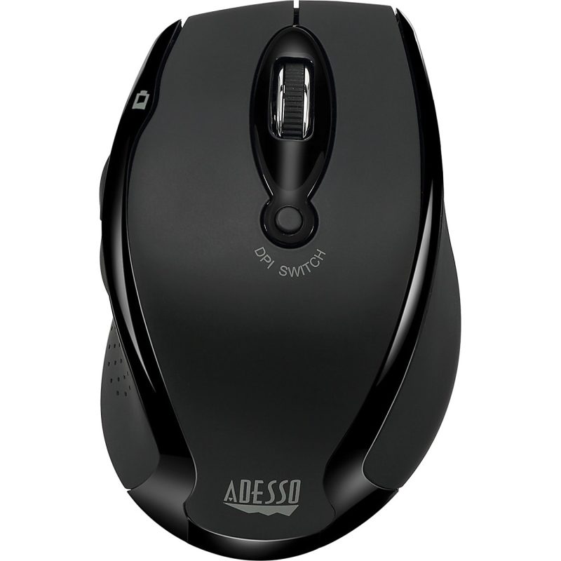 Adesso iMouse M20B - Wireless Ergonomic Optical Mouse - Optical - Wireless - Radio Frequency - 2.40 GHz - Black - USB - 1500 dpi - Scroll Wheel - 6 Button(s) - Right-handed - Image 12