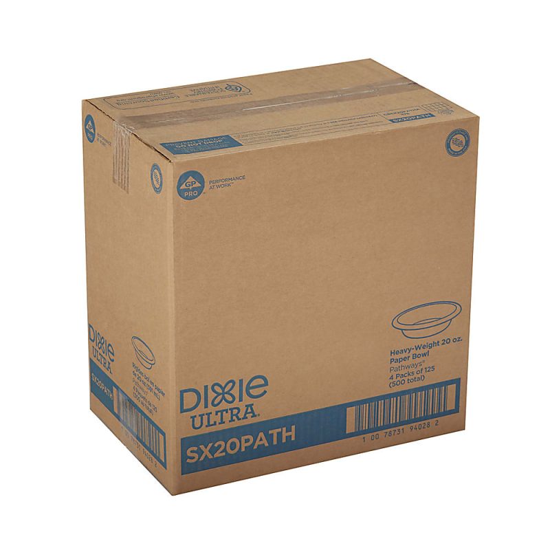 Dixie® Ultra Pathways Heavyweight Paper Bowls, 20 Oz, Burgundy/Green, Carton Of 500 Bowls - Image 2