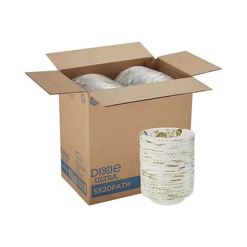 Dixie® Ultra Pathways Heavyweight Paper Bowls, 20 Oz, Burgundy/Green, Carton Of 500 Bowls - Image 4