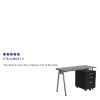 Flash Furniture 48"W Glass Computer Desk With 3- Drawer Pedestal, Black/Clear - Image 4