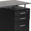 Flash Furniture 48"W Glass Computer Desk With 3- Drawer Pedestal, Black/Clear - Image 7