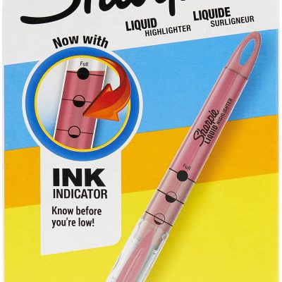 Sharpie® Liquid Highlighters, Chisel Tip, Fluorescent Yellow, 12 Count - Fluorescent Pink,12