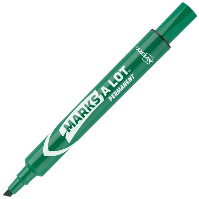 Avery® Marks A Lot® Permanent Markers, Chisel Tip, Large Desk-Style Size, Black, Pack Of 36 - Green,12