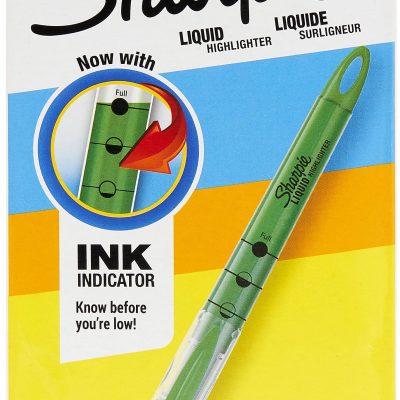 Sharpie® Liquid Highlighters, Chisel Tip, Fluorescent Yellow, 12 Count - Fluorescent Green,12