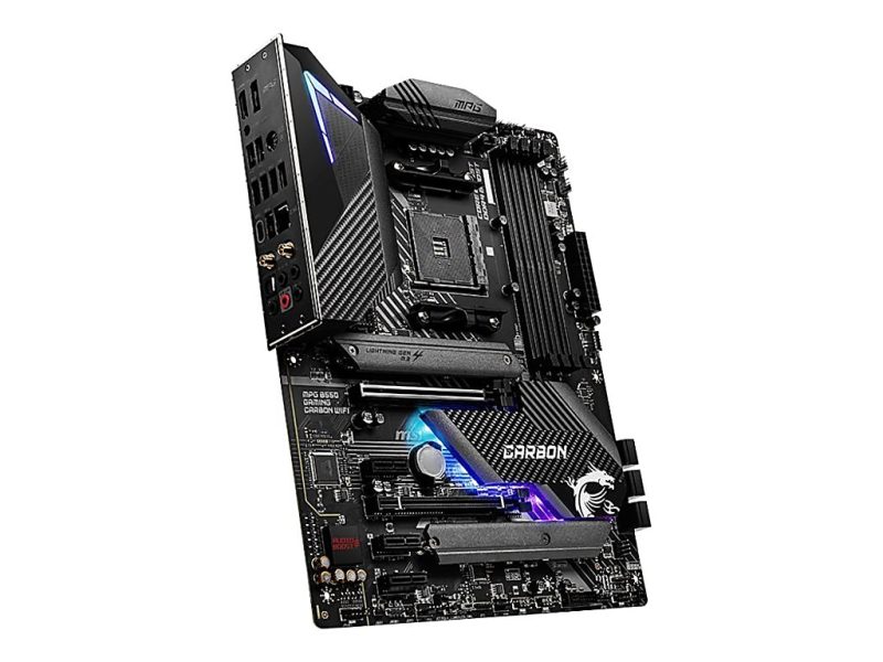 MSI MPG B550 GAMING CARBON WIFI - Motherboard - ATX - Socket AM4 - AMD B550 Chipset - USB-C Gen2, USB-C Gen1, USB 3.2 Gen 1, USB 3.2 Gen 2 - 2.5 Gigabit LAN, Wi-Fi 6, Bluetooth - onboard graphics (CPU required) - HD Audio (8-channel) - Image 3