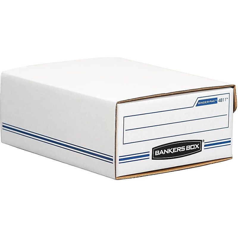 Bankers Box® Liberty® Binder Pak Storage Box, 4 3/4" x 9 3/4" x 11 7/8", 35% Recycled, White/Blue - Image 4