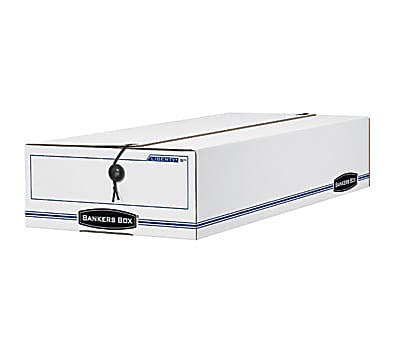 Bankers Box® Liberty® Specialty Size Standard-Duty Storage Boxes, 4 1/4" x 9 1/2" x 23 1/4", 60% Recycled, Blue/White, Case Of 12