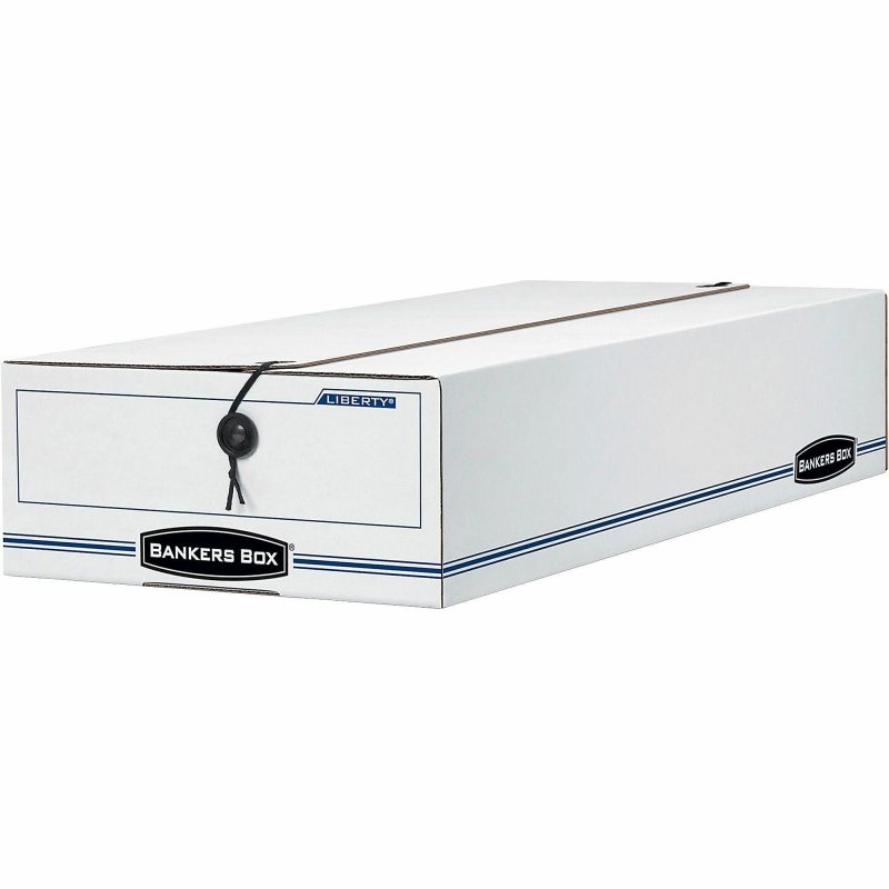 Bankers Box® Liberty® Corrugated Storage Boxes, 4 1/4" x 9 1/4" x 23 3/4", White/Blue, Case Of 12 - Image 2