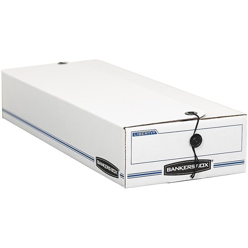 Bankers Box® Liberty® Corrugated Storage Boxes, 4 1/4" x 9 1/4" x 23 3/4", White/Blue, Case Of 12 - Image 6