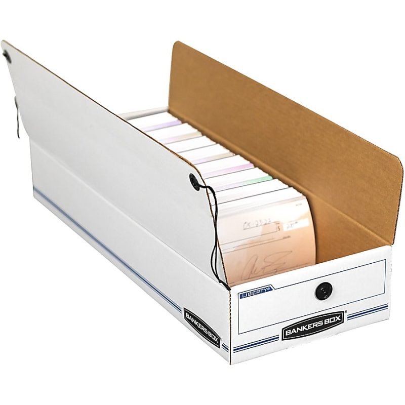 Bankers Box® Liberty® Corrugated Storage Boxes, 4 1/4" x 9 1/4" x 23 3/4", White/Blue, Case Of 12 - Image 7