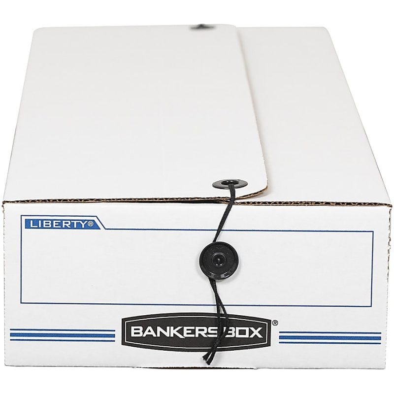 Bankers Box® Liberty® Corrugated Storage Boxes, 4 1/4" x 9 1/4" x 23 3/4", White/Blue, Case Of 12 - Image 8