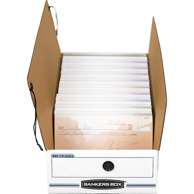 Bankers Box® Liberty® Corrugated Storage Boxes, 4 1/4" x 9 1/4" x 23 3/4", White/Blue, Case Of 12 - Image 9