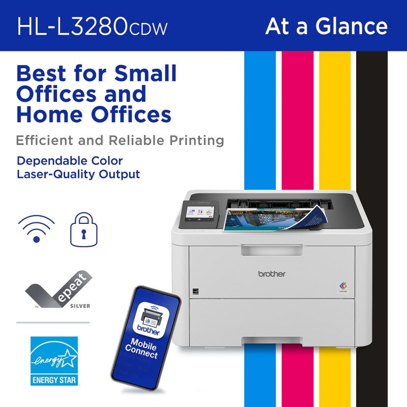 Brother® HL-L3280CDW Wireless Compact Digital Laser Color Printer With Refresh EZ Print Eligibility - Image 3