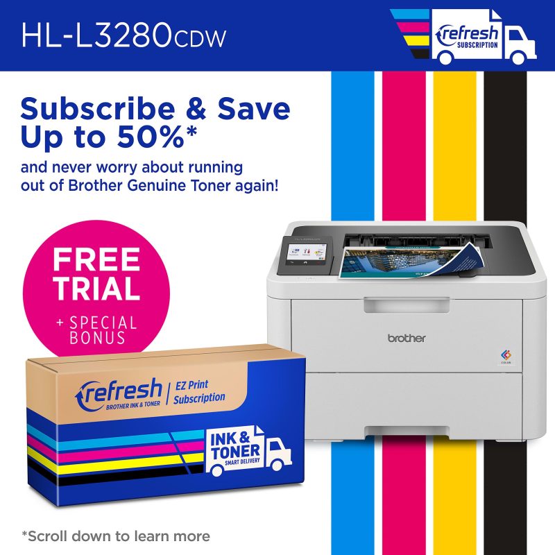Brother® HL-L3280CDW Wireless Compact Digital Laser Color Printer With Refresh EZ Print Eligibility - Image 5