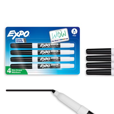 EXPO® Low-Odor Dry-Erase Markers, Fine Point, Black, Pack Of 36 - Black,4