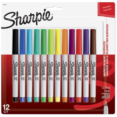Sharpie® Glam Pop Permanent Markers, Ultra-Fine Point, Assorted Colors, Pack Of 24 Markers - Assorted,12