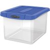 Bankers Box® Heavy-Duty Portable Storage File Box, Letter/Legal Size, 10 5/8" x 14 3/16" x 17 3/8", Clear/Blue - Image 2