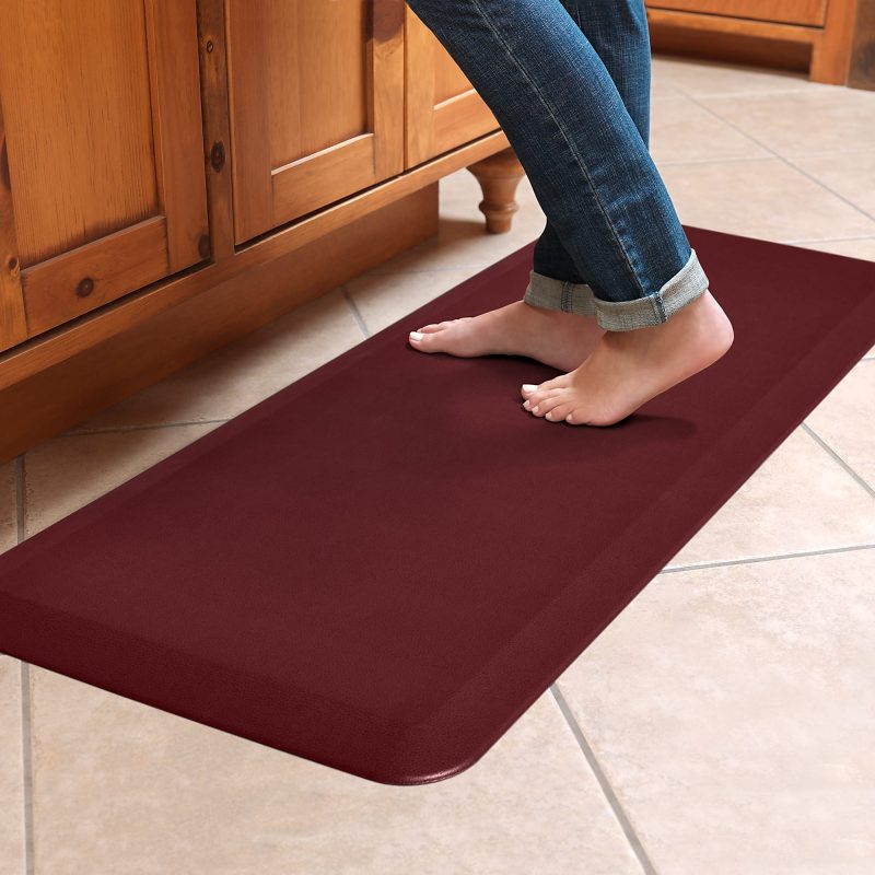 GelPro NewLife Designer Comfort Leather Grain Anti-Fatigue Floor Mat, 20" x 48", Cranberry - Image 2