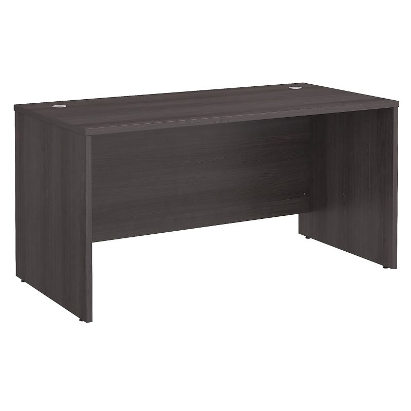 Bush Business Furniture Studio C 60"W Office Computer Desk, White, Standard Delivery - Storm Gray,59-1/2 in.