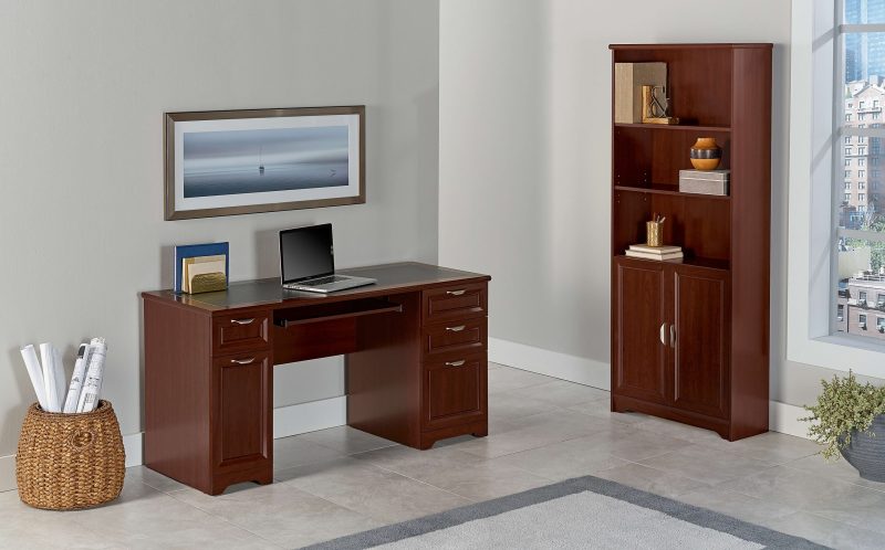 Realspace® Magellan 59"W Manager's Computer Desk, Classic Cherry - Image 4