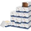 Bankers Box® Presto™ Heavy-Duty Storage Boxes With Locking Lift-Off Lids And Built-In Handles, Letter/Legal Size, 15" x 12" x 10", 60% Recycled, White/Blue, Case Of 12 - Image 7