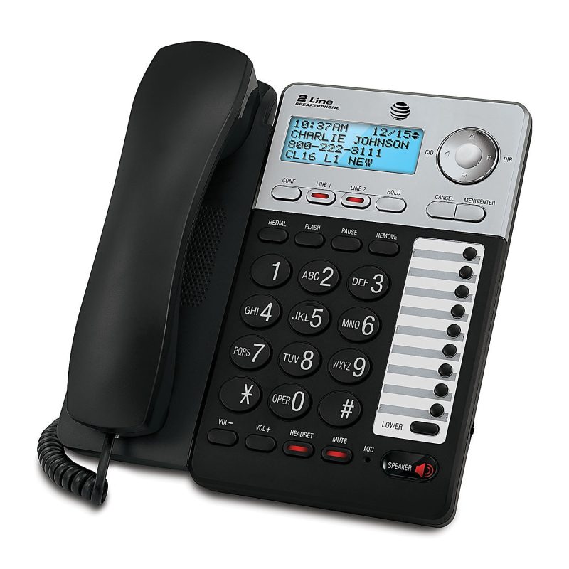 AT&T ML17929 2-Line Corded Phone with Caller ID/Call Waiting, Black - Image 3