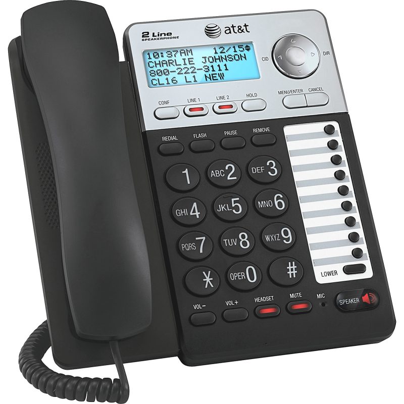 AT&T ML17929 2-Line Corded Phone with Caller ID/Call Waiting, Black - Image 5
