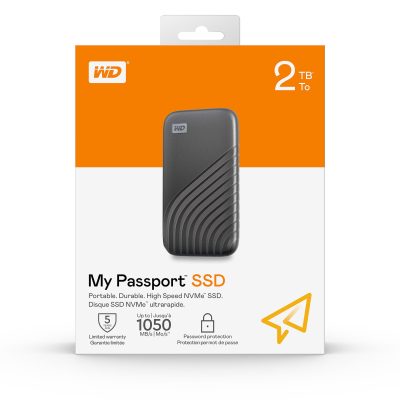 WD My Passport Portable SSD, 2TB, Gray