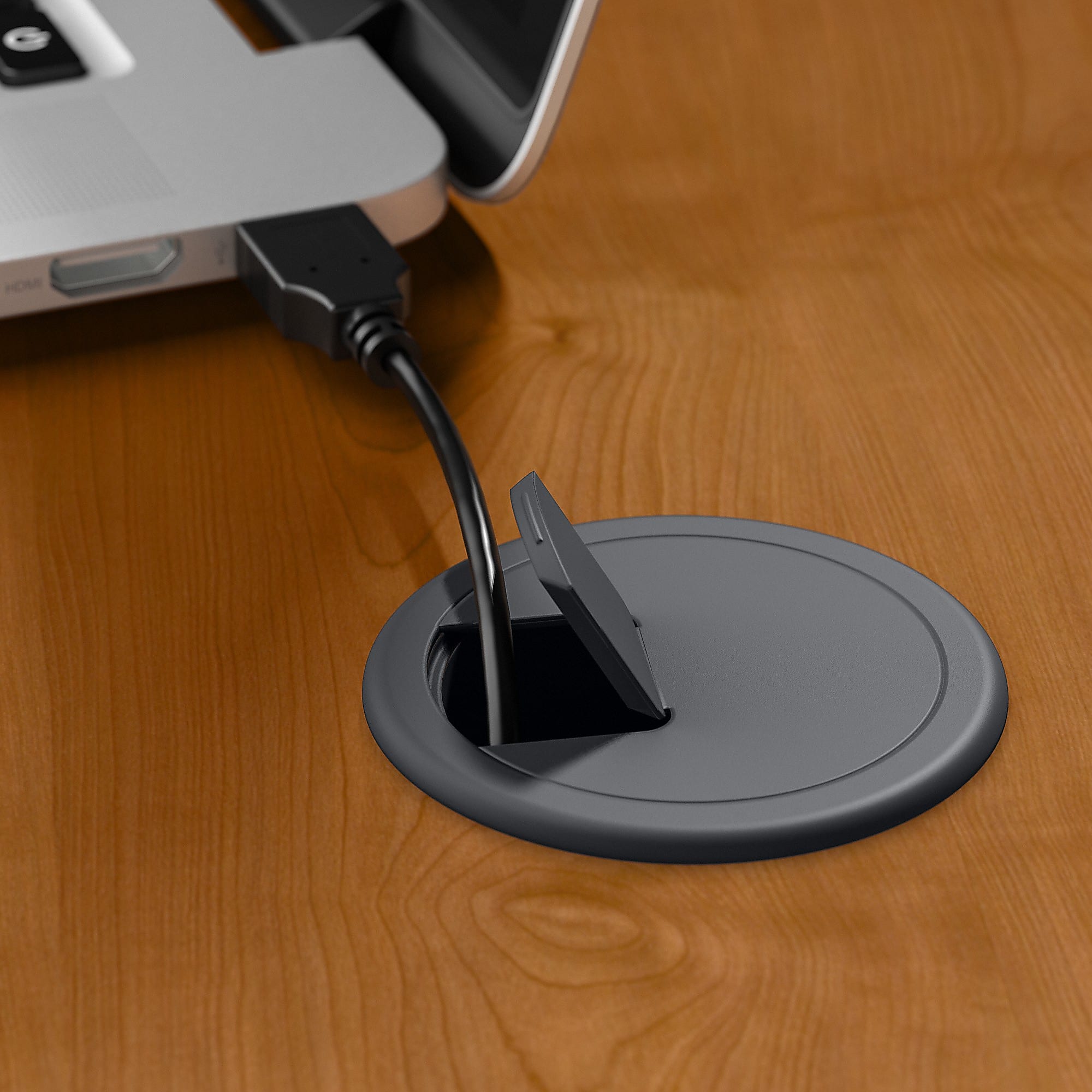 Bush Business Furniture Office Advantage 48"W Computer Desk, Natural Cherry/Slate, Standard Delivery - Image 4