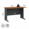 Bush Business Furniture Office Advantage 48"W Computer Desk, Natural Cherry/Slate, Standard Delivery - Image 6