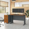 Bush Business Furniture Office Advantage 48"W Computer Desk, Natural Cherry/Slate, Standard Delivery - Image 8