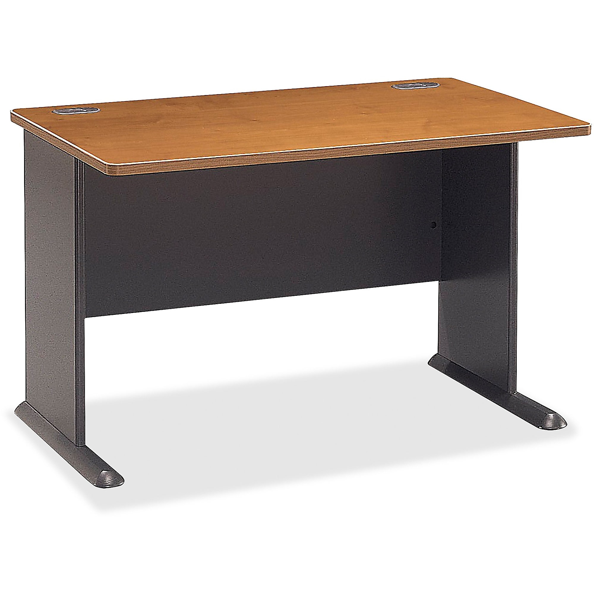 Bush Business Furniture Office Advantage 48"W Computer Desk, Natural Cherry/Slate, Standard Delivery - Image 9