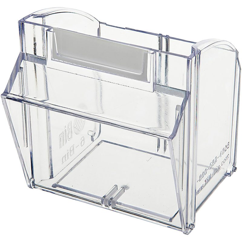 Deflecto Interlocking Horizontal Tilt Bin, 6 Bins, Small Size, 4 1/2" x 23 5/8" x 3 5/8", Black/Clear - Image 7