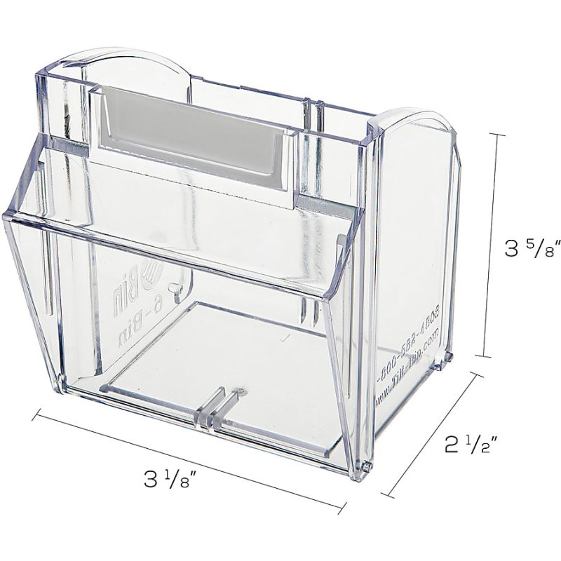 Deflecto Interlocking Horizontal Tilt Bin, 6 Bins, Small Size, 4 1/2" x 23 5/8" x 3 5/8", Black/Clear - Image 10