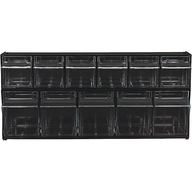 Deflecto Interlocking Horizontal Tilt Bin, 6 Bins, Small Size, 4 1/2" x 23 5/8" x 3 5/8", Black/Clear - Image 11
