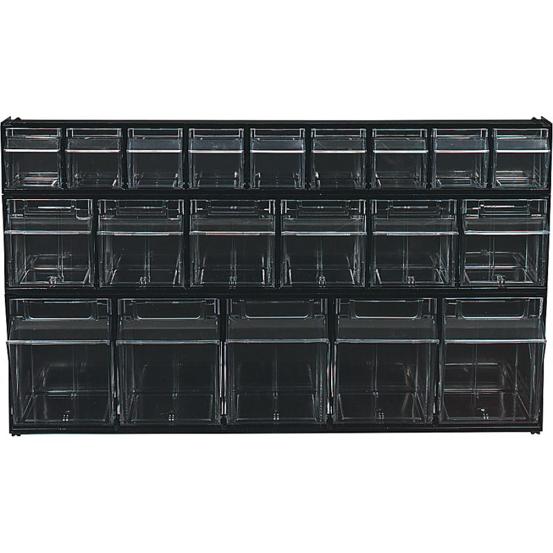 Deflecto Interlocking Horizontal Tilt Bin, 6 Bins, Small Size, 4 1/2" x 23 5/8" x 3 5/8", Black/Clear - Image 12