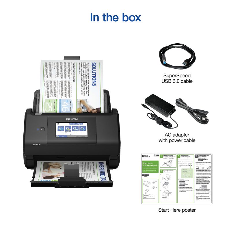 Epson® WorkForce® ES-580W Wireless Duplex Touchscreen Desktop Color Document Scanner with Auto Document Feeder - Image 5