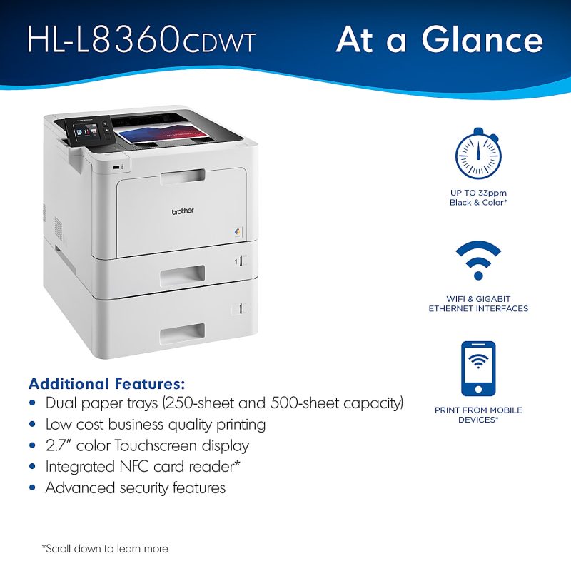 Brother® HL-L8360CDWT Laser Color Printer - Image 3