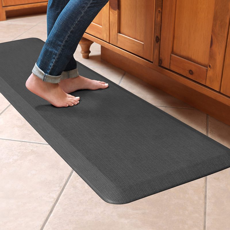 GelPro NewLife Designer Comfort Grasscloth Anti-Fatigue Floor Mat, 20" x 72", Charcoal - Image 2