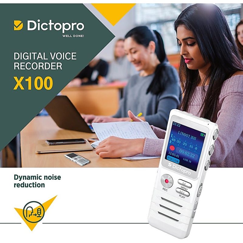 Dictopro Digital Voice Activated Recorder by Dictopro - Easy HD Recording of Lectures and Meetings w/Double Microphone, MP3, USB, 8GB - 8 GBLCD - MP3, WAV, APE, FLAC - 700 HourspeaceRecording Time - Portable - Image 6