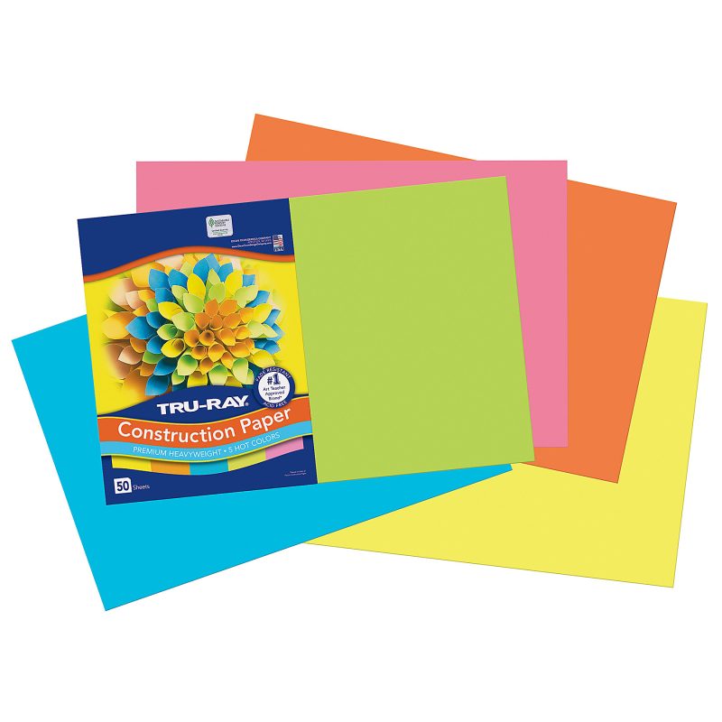 Tru-Ray® Construction Paper, 12" x 18", Assorted Hot Colors, 50 Sheets Per Pack, Set Of 3 Packs - Image 3