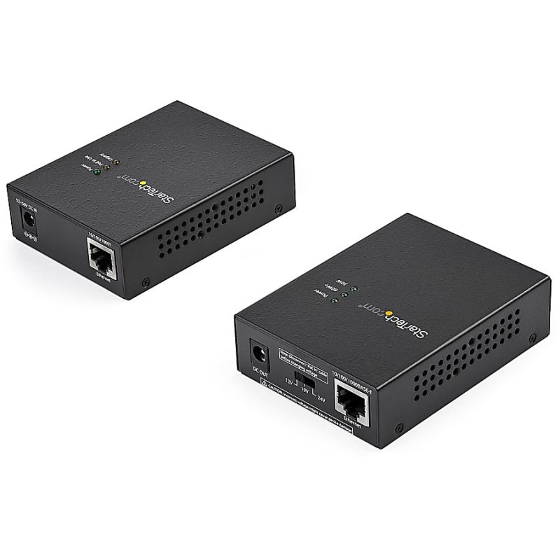 StarTech.com 1 Port Gigabit PoE Injector & Splitter Kit - 60W High/Ultra Power over Ethernet Injector 100m - 12V-24VDC Out 802.3bt Midspan - Image 2