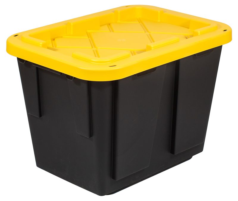 Office Depot® Brand by Greenmade® Professional Storage Totes, 12-Gallon, Black/Yellow, Pack Of 4 Totes - Image 4