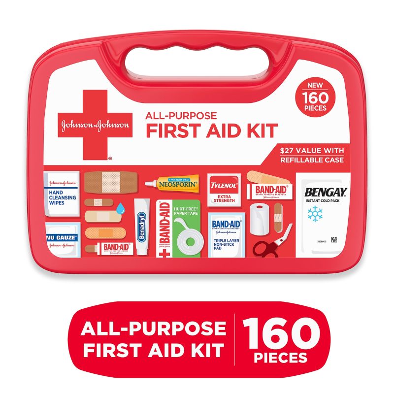 Johnson & Johnson All-Purpose Portable Compact Emergency First Aid Kit, 160 pieces - Image 7