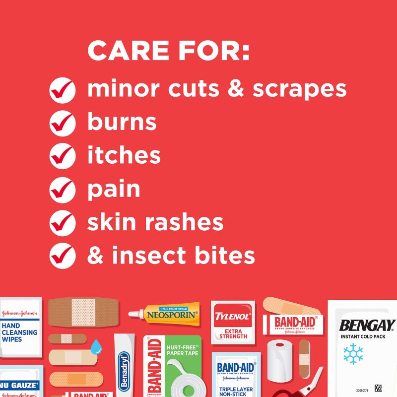 Johnson & Johnson All-Purpose Portable Compact Emergency First Aid Kit, 160 pieces - Image 10