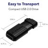 Verbatim® PinStripe USB Flash Drive, 64GB, Black, Pack Of 10 - Image 6